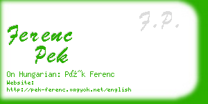 ferenc pek business card
